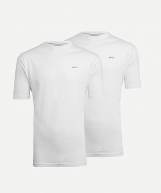 Basic T-shirt met logo in 2-pack | White Basic T-shirt met logo in 2-pack | White