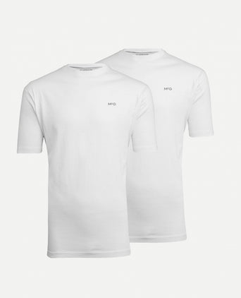 Basic T-shirt met logo in 2-pack | White