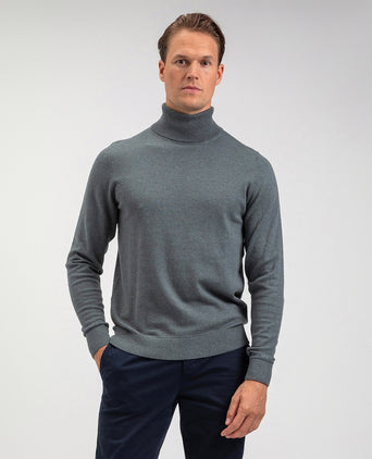 Cotton Merino Turtleneck | Pine Green