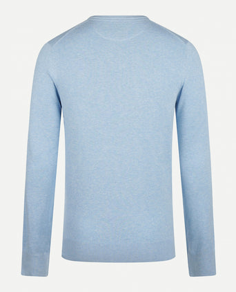 Sweater V-neck with Logo | Light Blue
