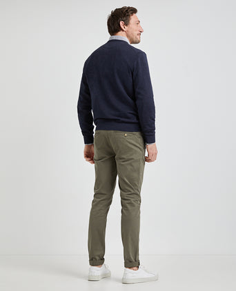 Sweater V-neck with Logo | Navy