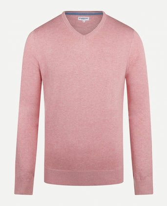 Sweater V-neck with Logo | Dusty Pink