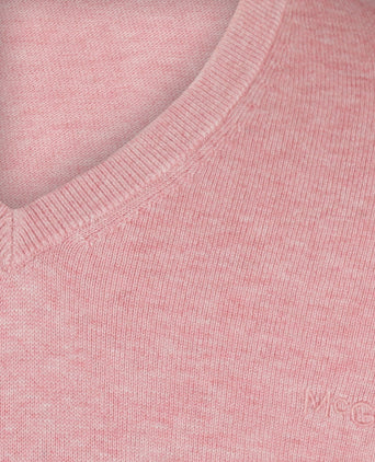 Sweater V-neck with Logo | Dusty Pink