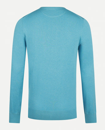Crew Neck Sweater with Logo | Aqua