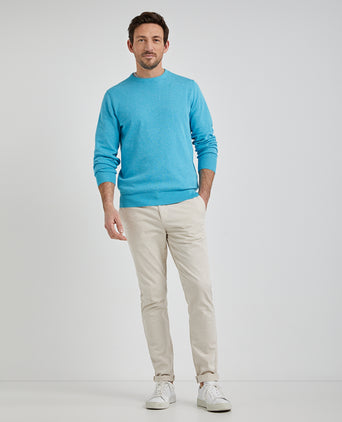 Crew Neck Sweater with Logo | Aqua