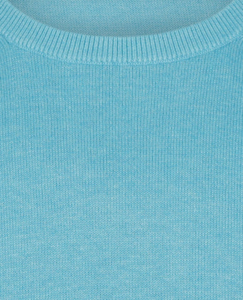 Crew Neck Sweater with Logo | Aqua