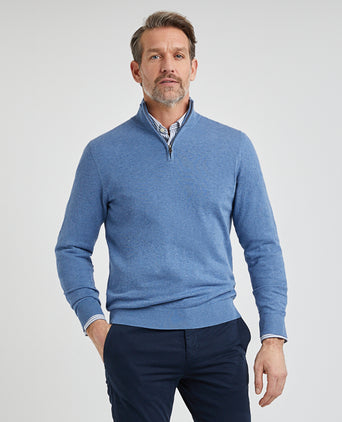 Half Zip Sweater | Medium Blue