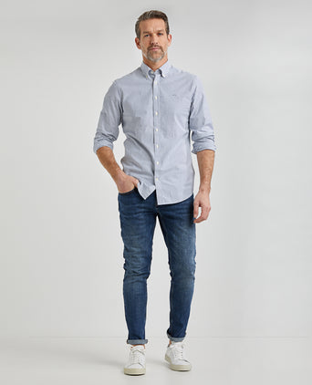 Overhemd Stretch Oxford Grote Streep | Navy