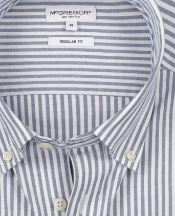 Overhemd Stretch Oxford Grote Streep | Navy