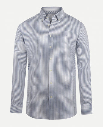 Overhemd Stretch Oxford Grote Streep | Navy