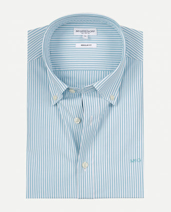 Overhemd Poplin Streep | Aqua