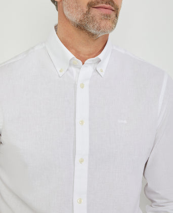 Overhemd Katoen Linnen | White