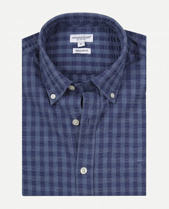 Overhemd Seersucker Ruit | Medium Blue