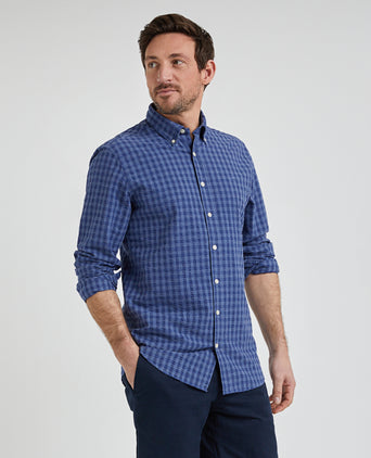 Overhemd Seersucker Ruit | Medium Blue