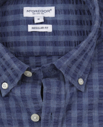 Overhemd Seersucker Ruit | Medium Blue