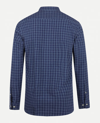 Overhemd Seersucker Ruit | Medium Blue