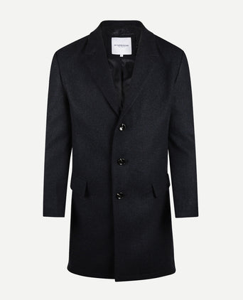 Herringbone Overcoat Wool | Navy