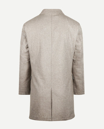 Herringbone Overcoat Wool | Sand