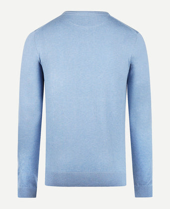 Sweater V-neck Cotton Merino | Sky Blue