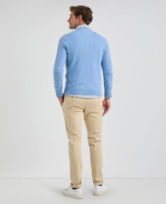 Sweater V-neck Cotton Merino | Sky Blue