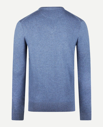 Trui V-hals Cotton Merino | Faded Blue