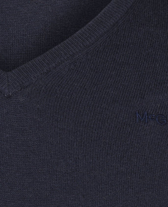 Sweater V-neck Cotton Merino | Navy