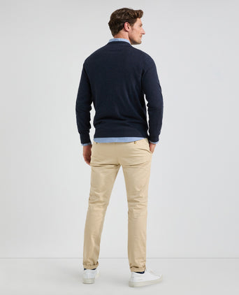 Sweater Cotton Merino V-Neck | Navy