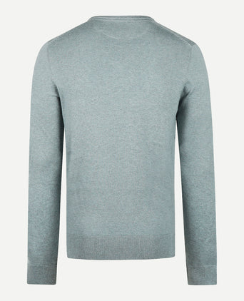 Trui V-hals Cotton Merino | Dark Sage