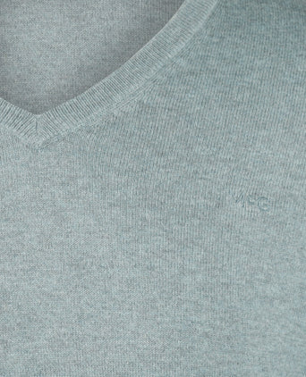 Sweater V-neck Cotton Merino | Dark Sage