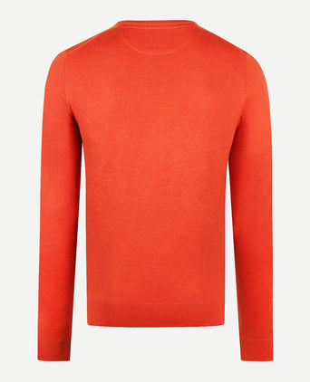 Sweater V-neck Cotton Merino | Winter Orange