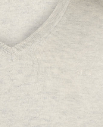 Sweater V-neck Cotton Merino | Off White