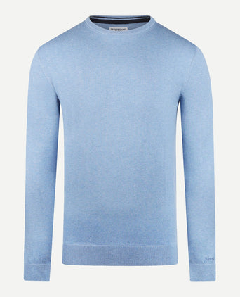 Sweater Round Neck Cotton Merino | Sky Blue