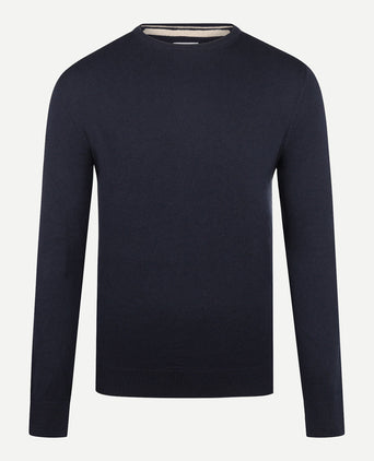 Sweater Round Neck Cotton Merino | Navy