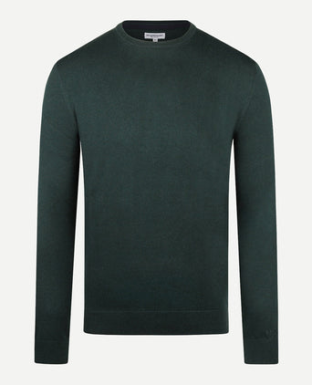 Sweater Round Neck Cotton Merino | Pine Green