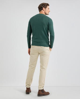 Trui Ronde Hals Cotton Merino | Pine Green