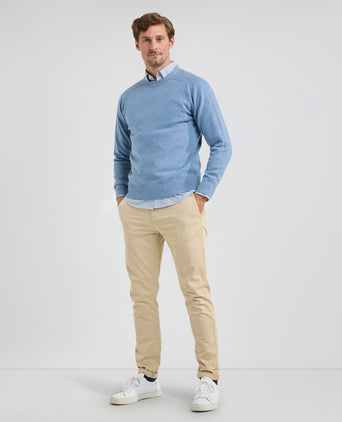 Round Neck Sweater Lambswool | Sky Blue