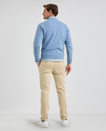 Round Neck Sweater Lambswool | Sky Blue