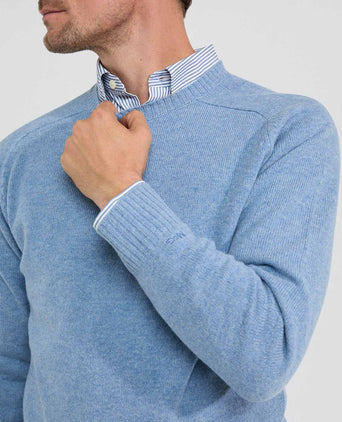 Round Neck Sweater Lambswool | Sky Blue