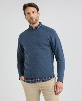 Trui Ronde Hals Lamswol | Navy