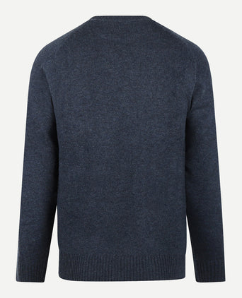 Round Neck Sweater Lambswool | Navy