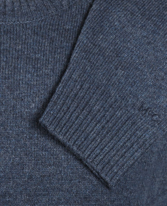 Round Neck Sweater Lambswool | Navy