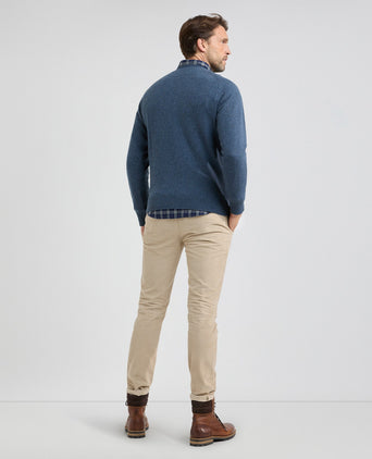 Round Neck Sweater Lambswool | Navy