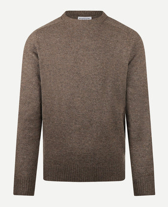 Round Neck Sweater Lambswool | Medium Brown