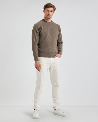 Round Neck Sweater Lambswool | Medium Brown