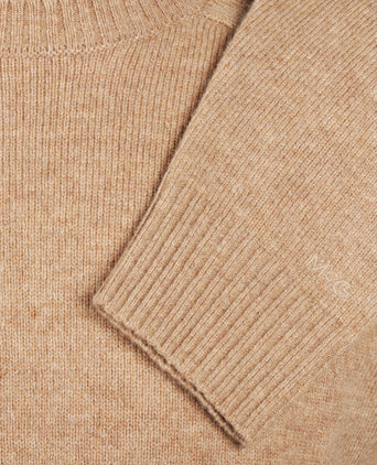 Round Neck Sweater Lambswool | Sand