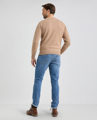 Round Neck Sweater Lambswool | Sand