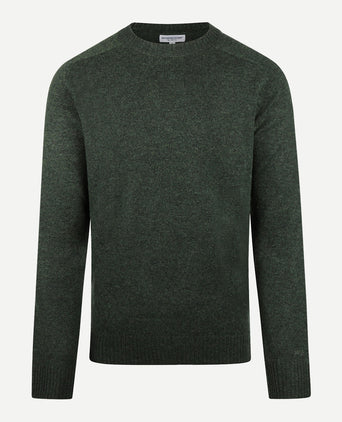 Round Neck Sweater Lambswool | Dark Sage