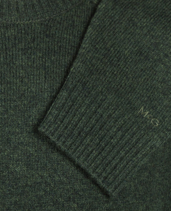 Trui Ronde Hals Lamswol | Dark Sage