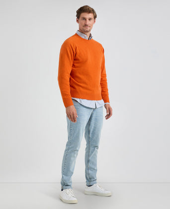 Sweater Round Neck Lambswool | Winter Orange
