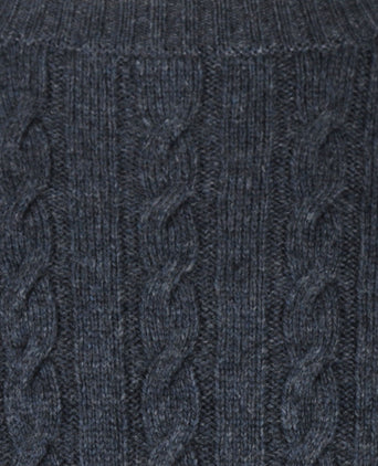 Cable Knit Crew Neck | Navy